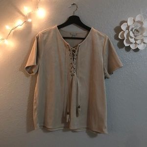 Tan Velvety top